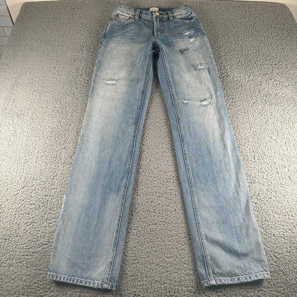 Alice Olivia AO.LA Jeans Womens 24 Amazing Low Rise Boyfriend in Pasadena Blue‎